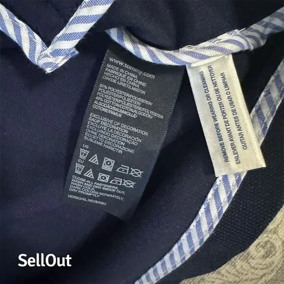 Tommy Hilfiger Women's Navy Blazer M White Trim Business Jacket - Picture 5 of 7